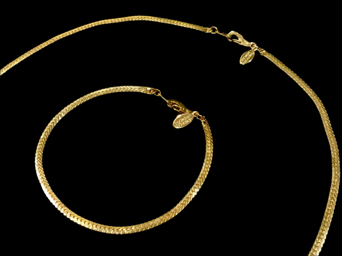 American Showcase Gold Tone Chain Necklace & Bracelet Set