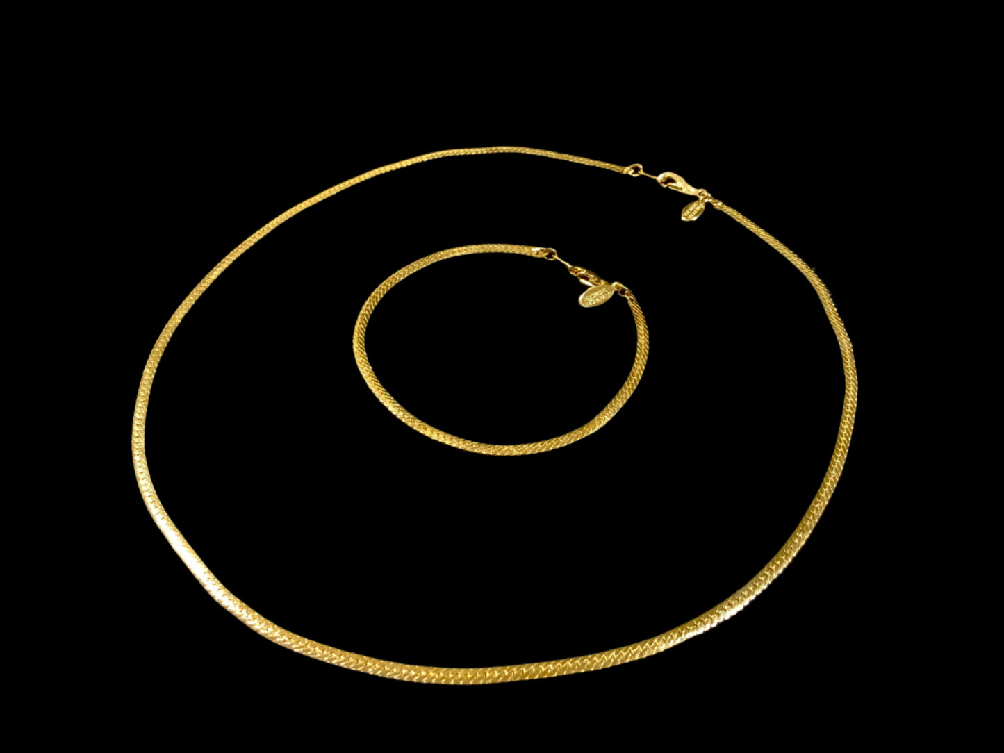 American Showcase Gold Tone Chain Necklace & Bracelet Set