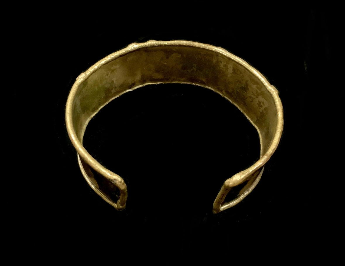 Brass & Copper Brutalist Cuff Bracelet 19cm
