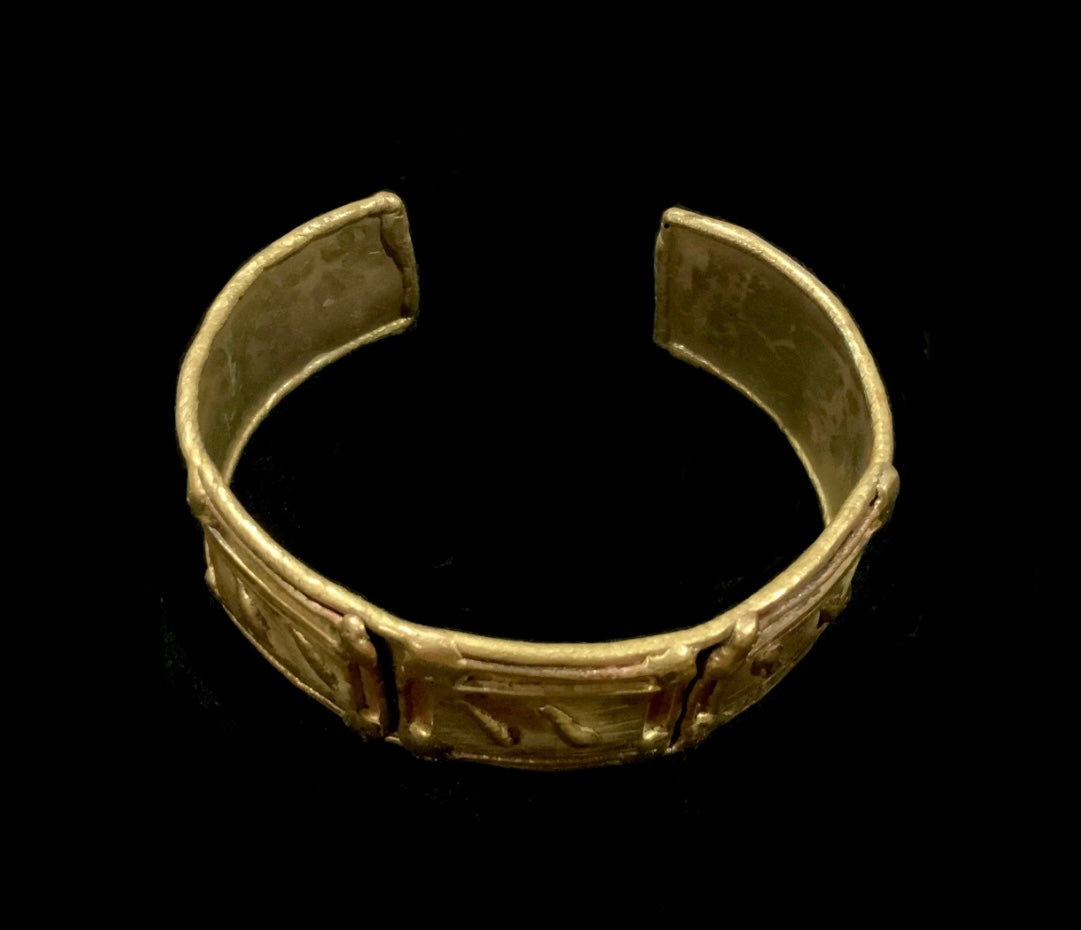 Brass & Copper Brutalist Cuff Bracelet 19cm