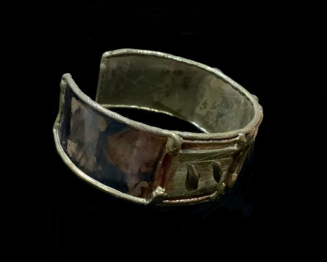 Brass & Copper Brutalist Cuff Bracelet 19cm