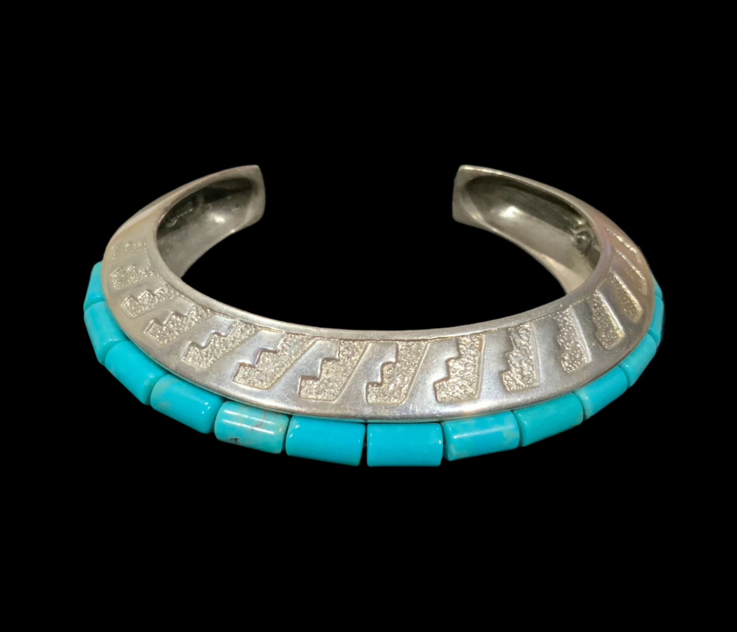 Carolyn Pollack Relios Turquoise Cuff Bracelet 925 Sterling Silver Heavy 60.5g