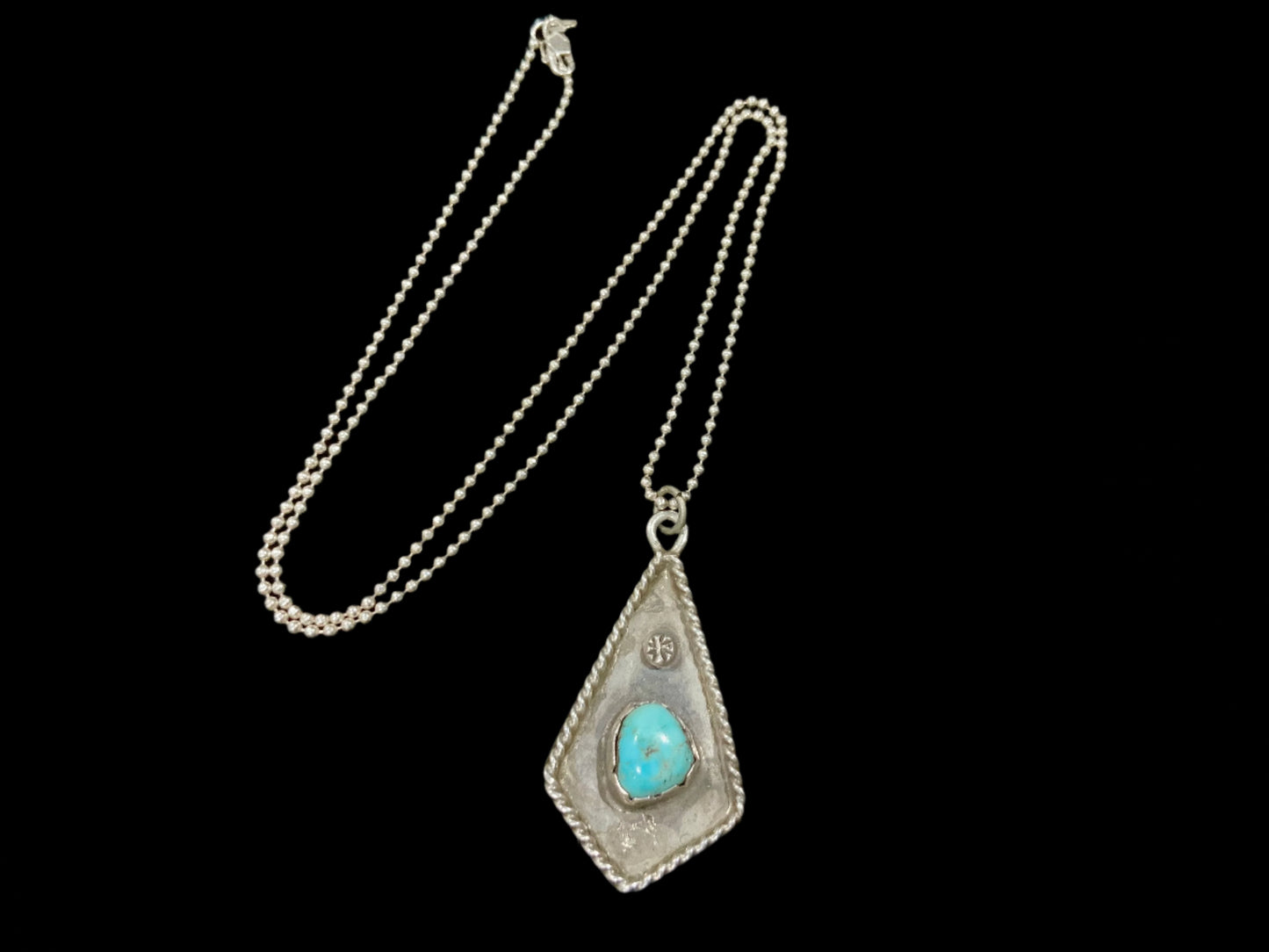 Native American turquoise sterling pendant