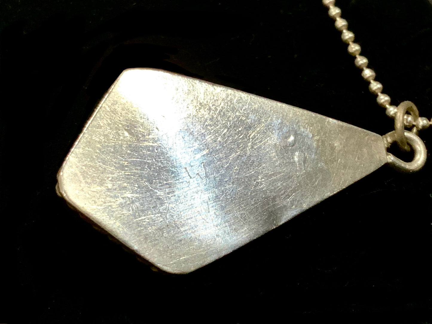 Old Turquoise & Sterling Silver Native American Pendant Necklace