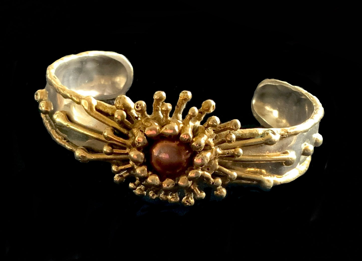 Cuff Bracelet Hecho En Mexico Silver Copper Brass 18cm