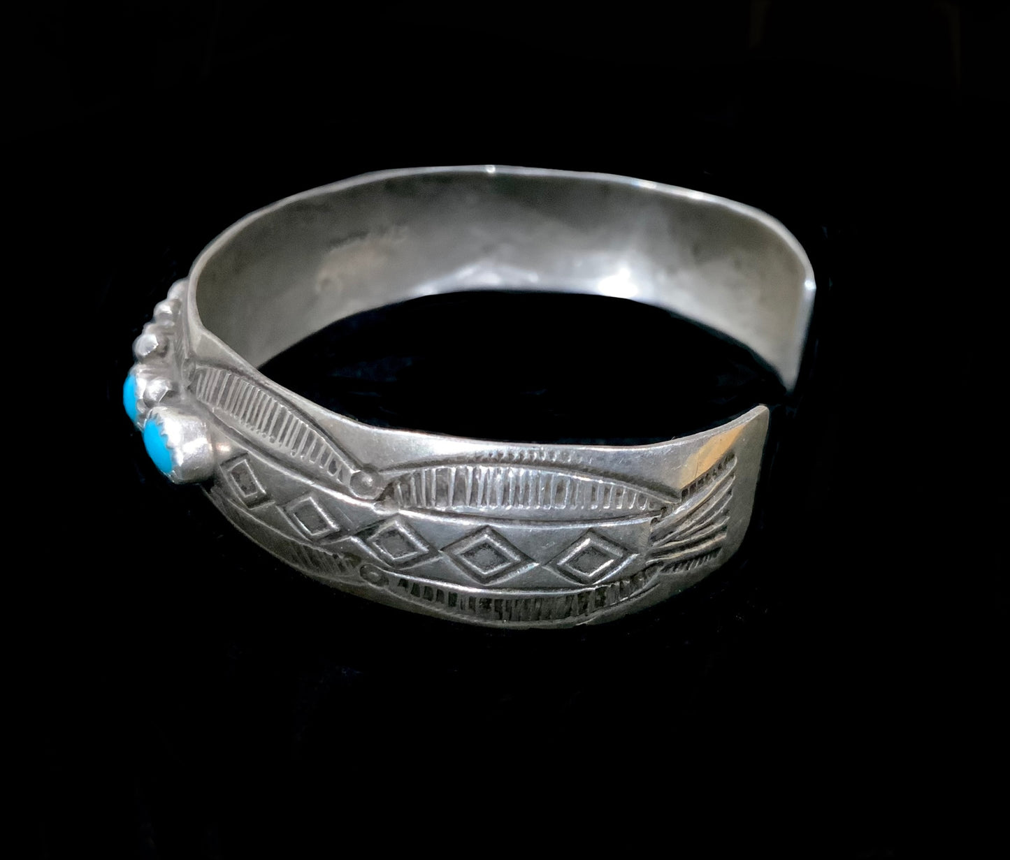 Wilbert Benally, Navajo Sterling Silver & Turquoise Cuff Bracelet