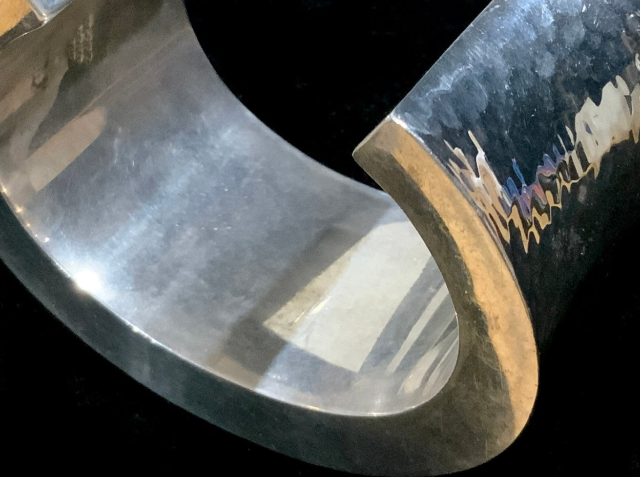 Vintage Silver Hammered Mexican Cuff Bracelet