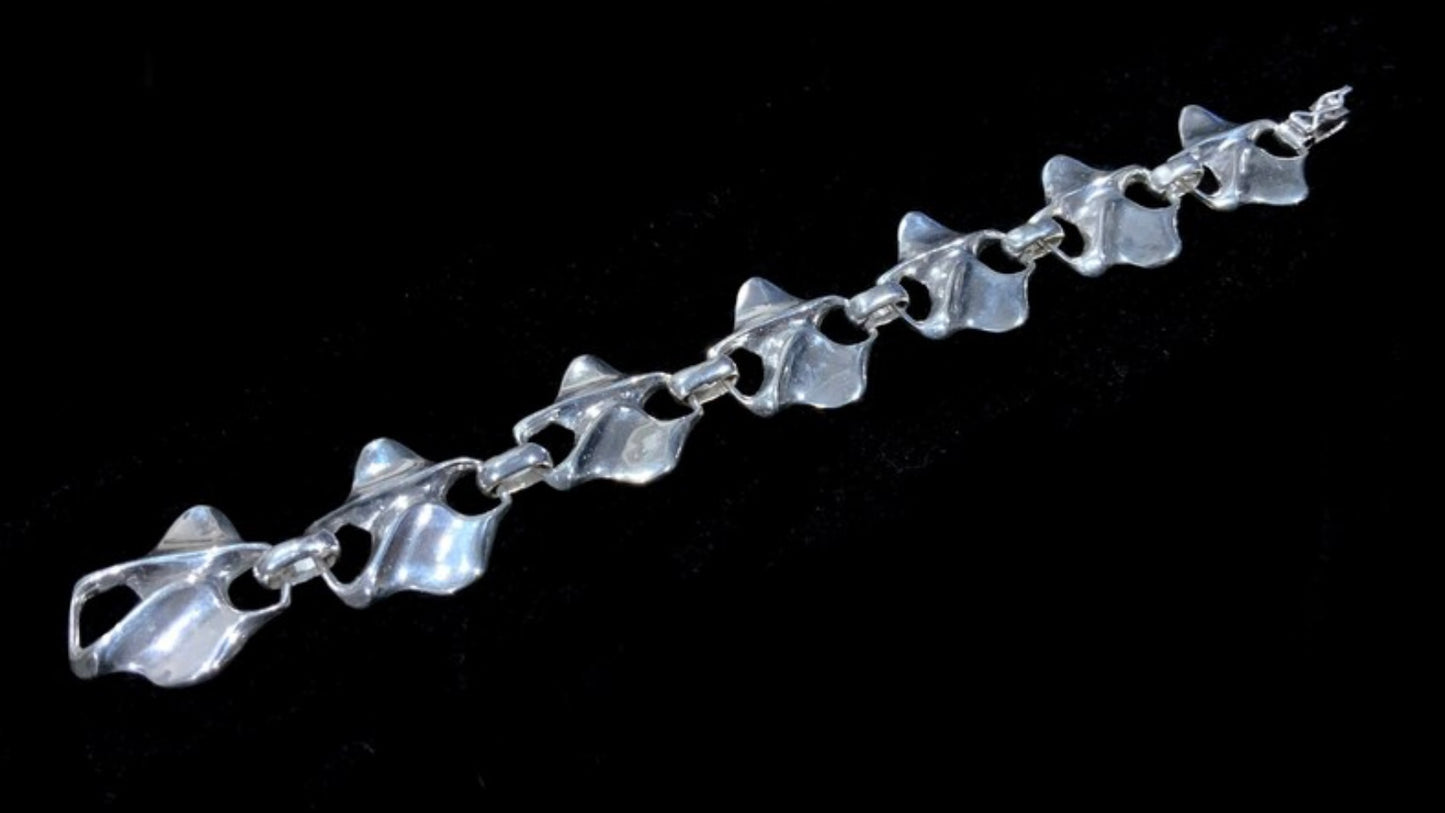 Mid Century Modernist Sterling Silver 925 Bracelet Hallmarked 21cm MCM