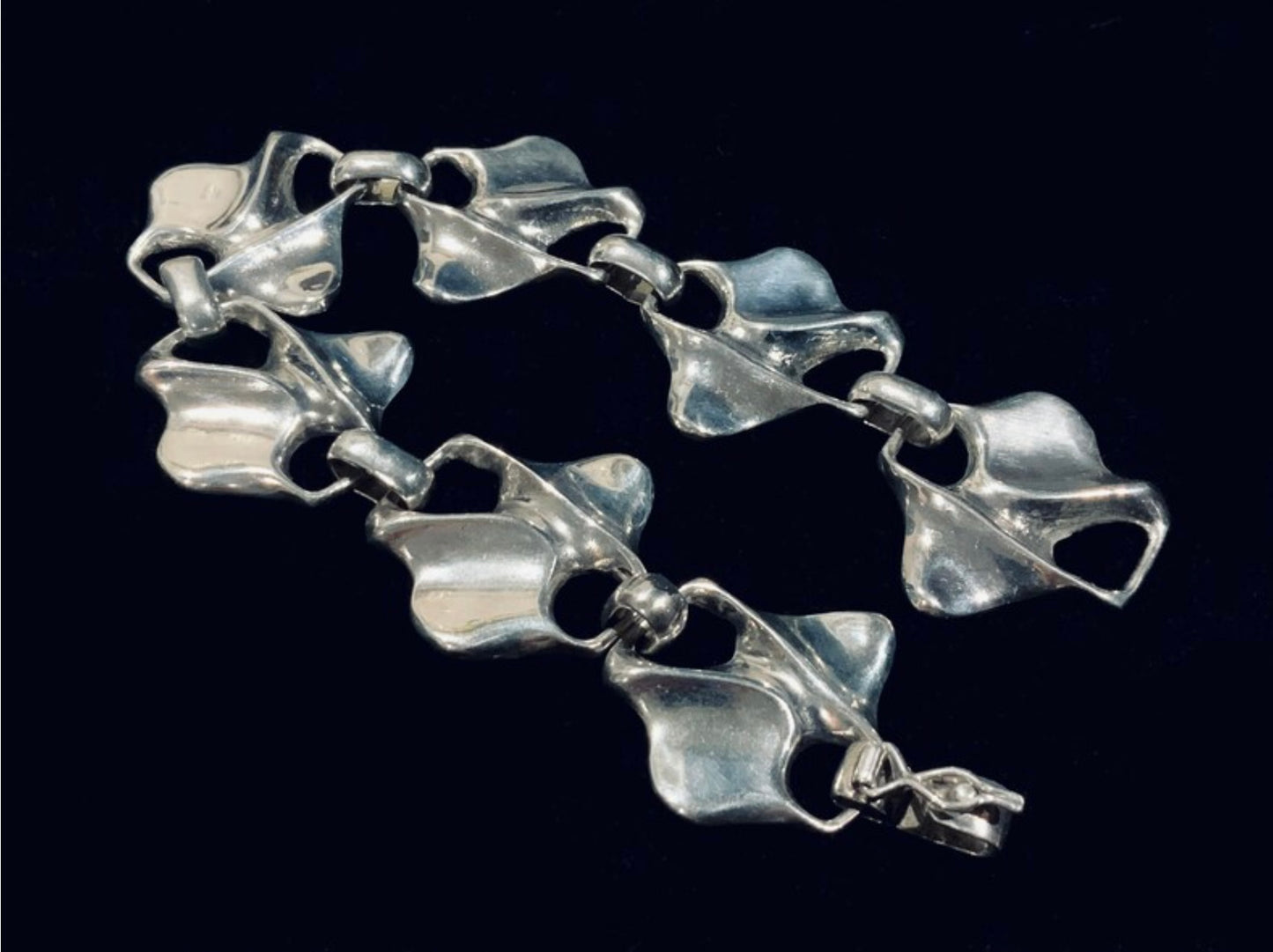 Mid Century Modernist Sterling Silver 925 Bracelet Hallmarked 21cm MCM