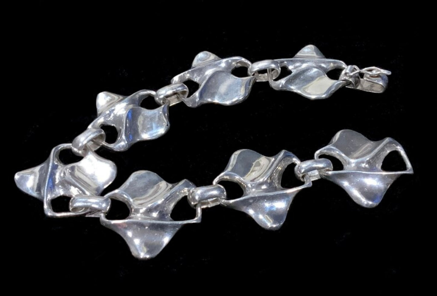 Mid Century Modernist Sterling Silver 925 Bracelet Hallmarked 21cm MCM