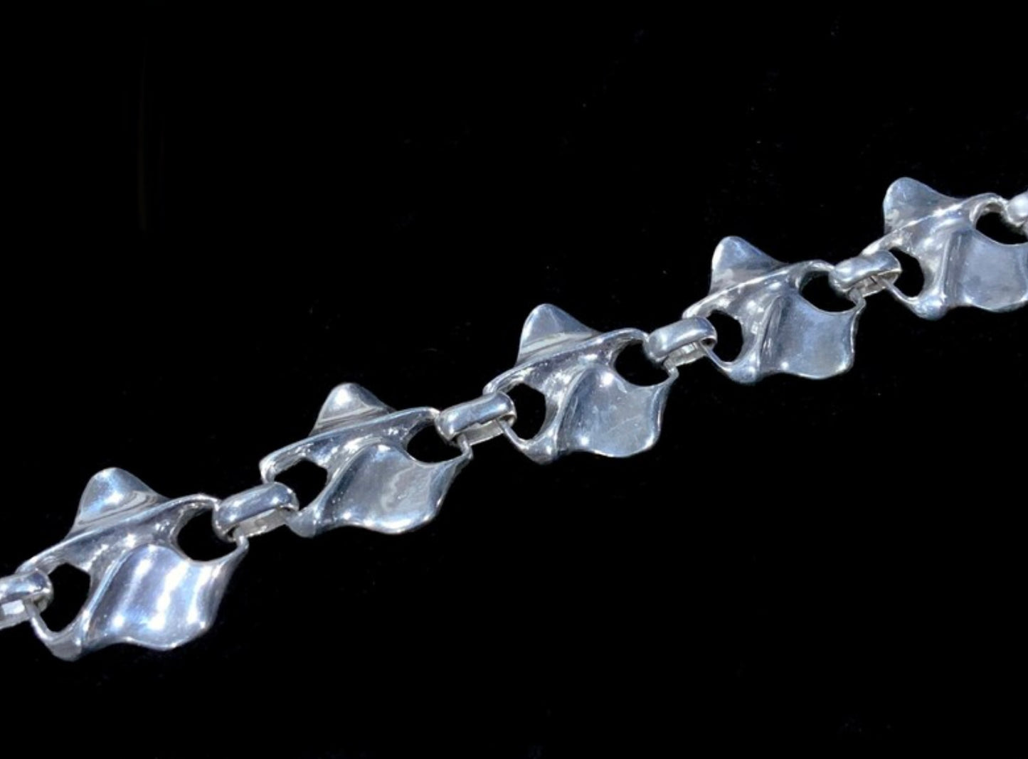 Mid Century Modernist Sterling Silver 925 Bracelet Hallmarked 21cm MCM