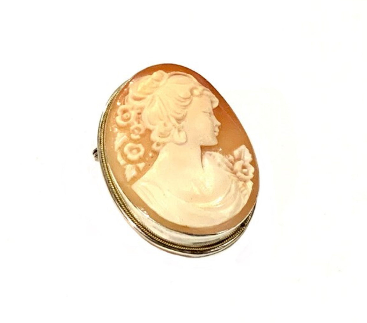 Di Simone, Italy Signed Silver Cameo Pendant Brooch