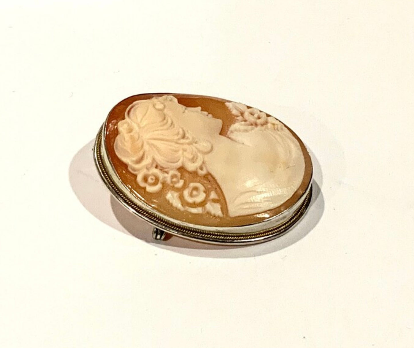 Di Simone, Italy Signed Silver Cameo Pendant Brooch