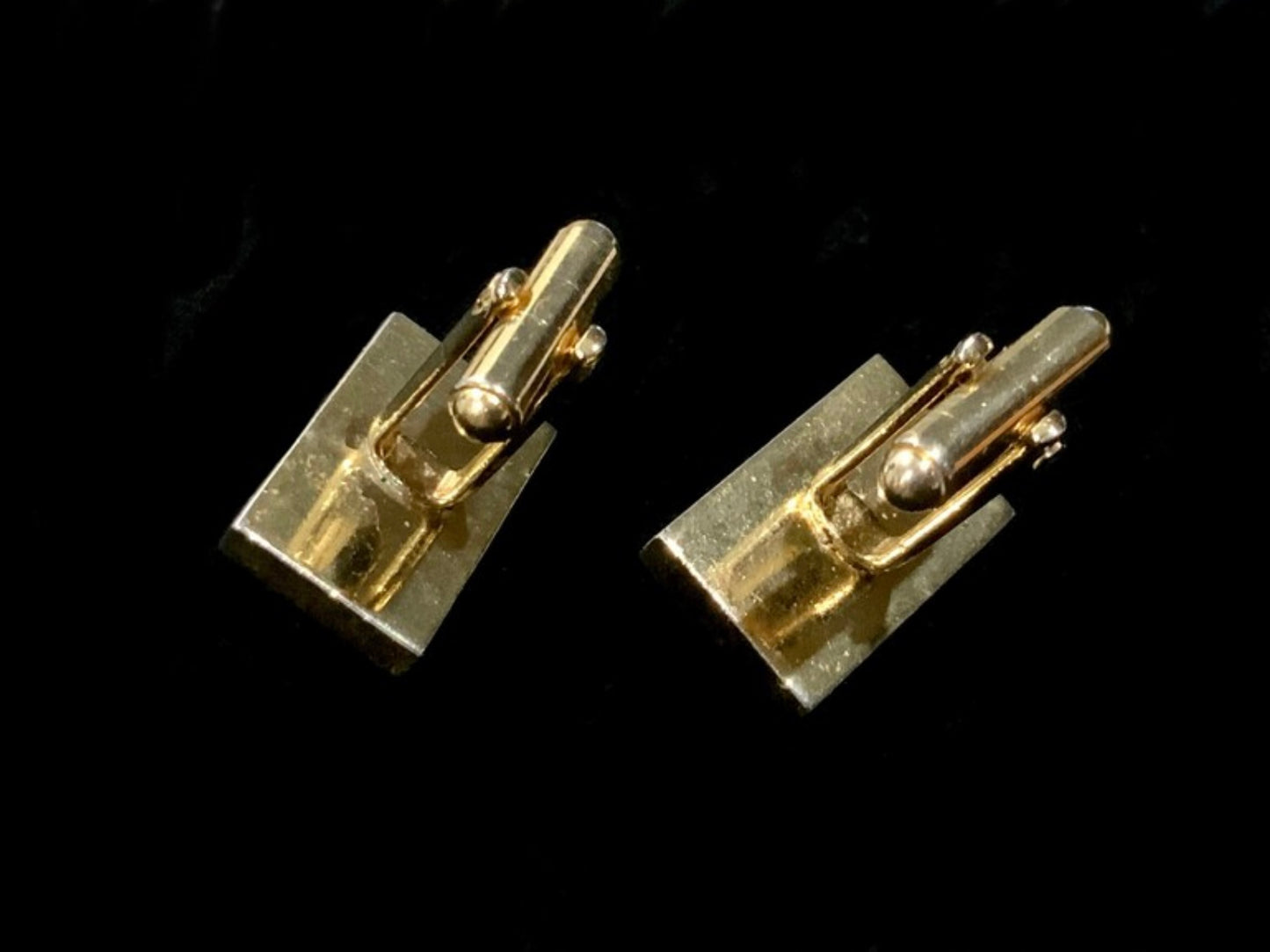 Gold Tone & Tigers Eye Cufflinks 70s Retro