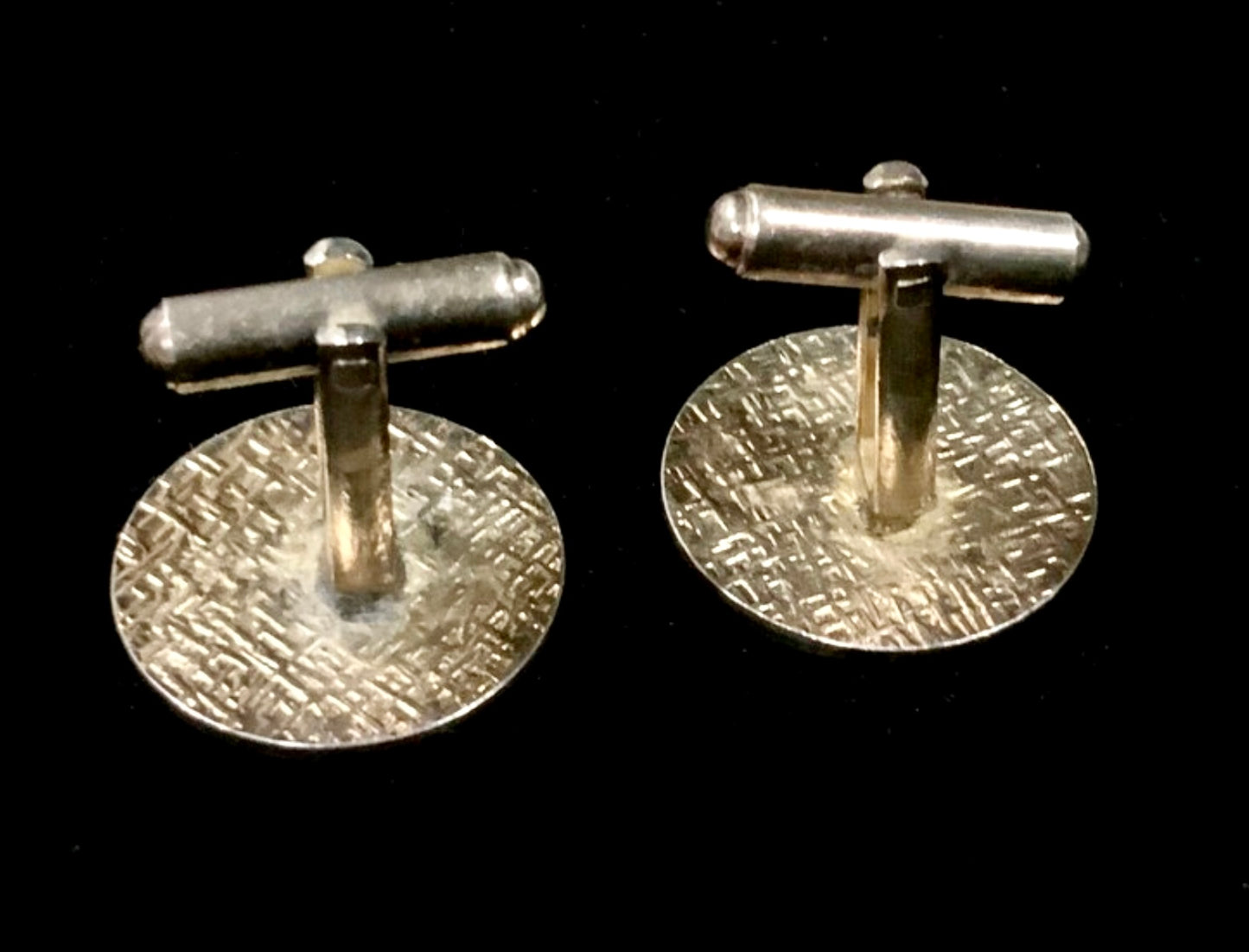 Gold Tone Round Retro Sunburst Cufflinks