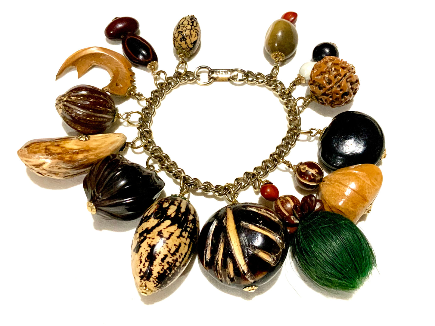 Vintage 70s Chunky Charm Bracelet 18cm