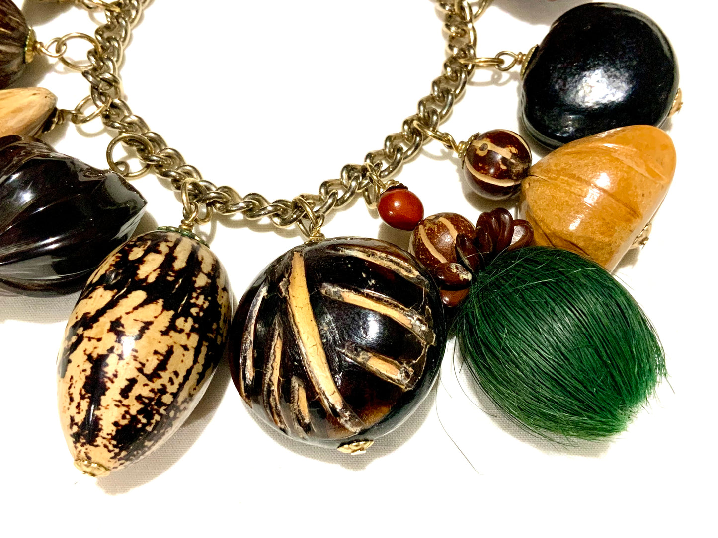 Vintage 70s Chunky Charm Bracelet 18cm
