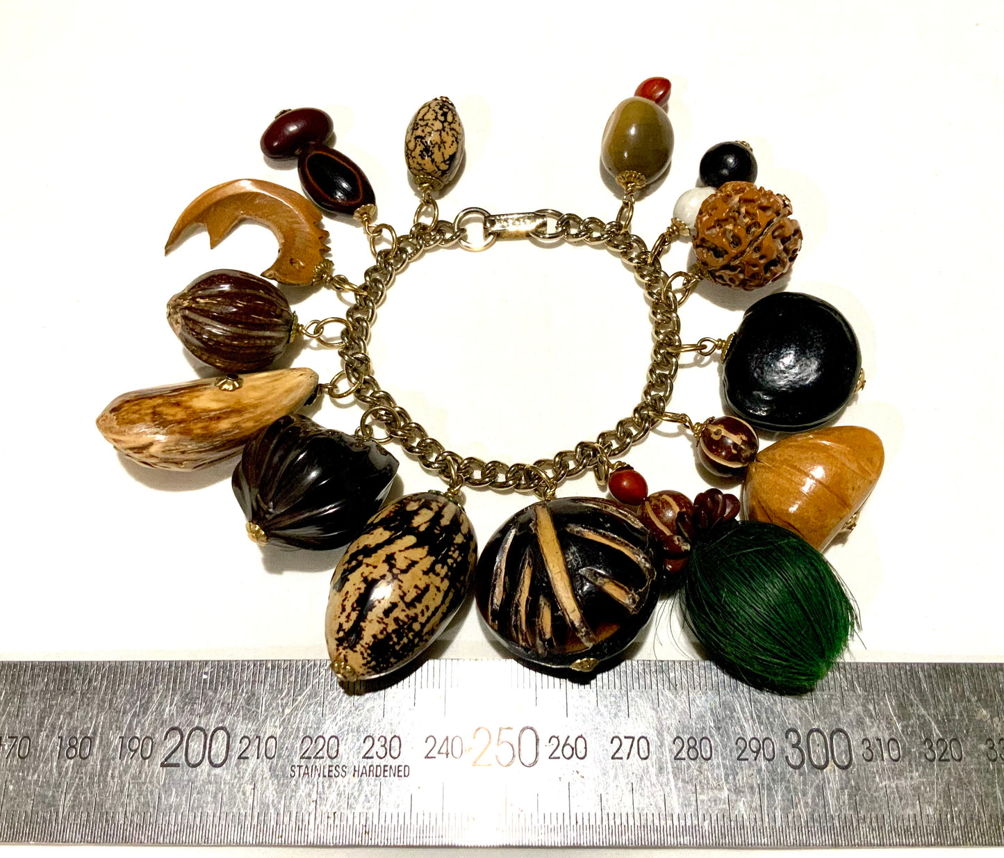 Vintage 70s Chunky Charm Bracelet 18cm