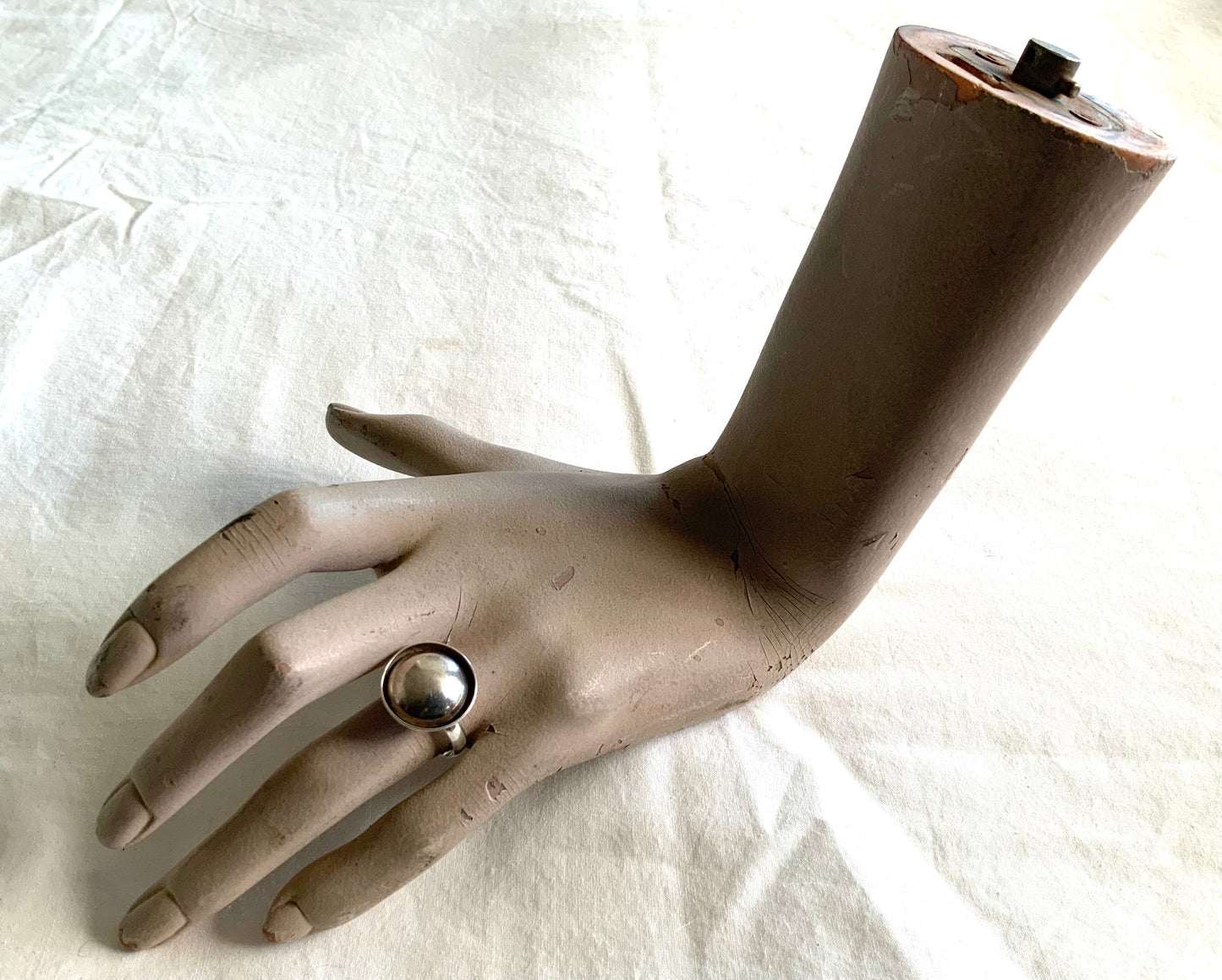 925 Sterling Silver Modernist Dome Ring POLAND