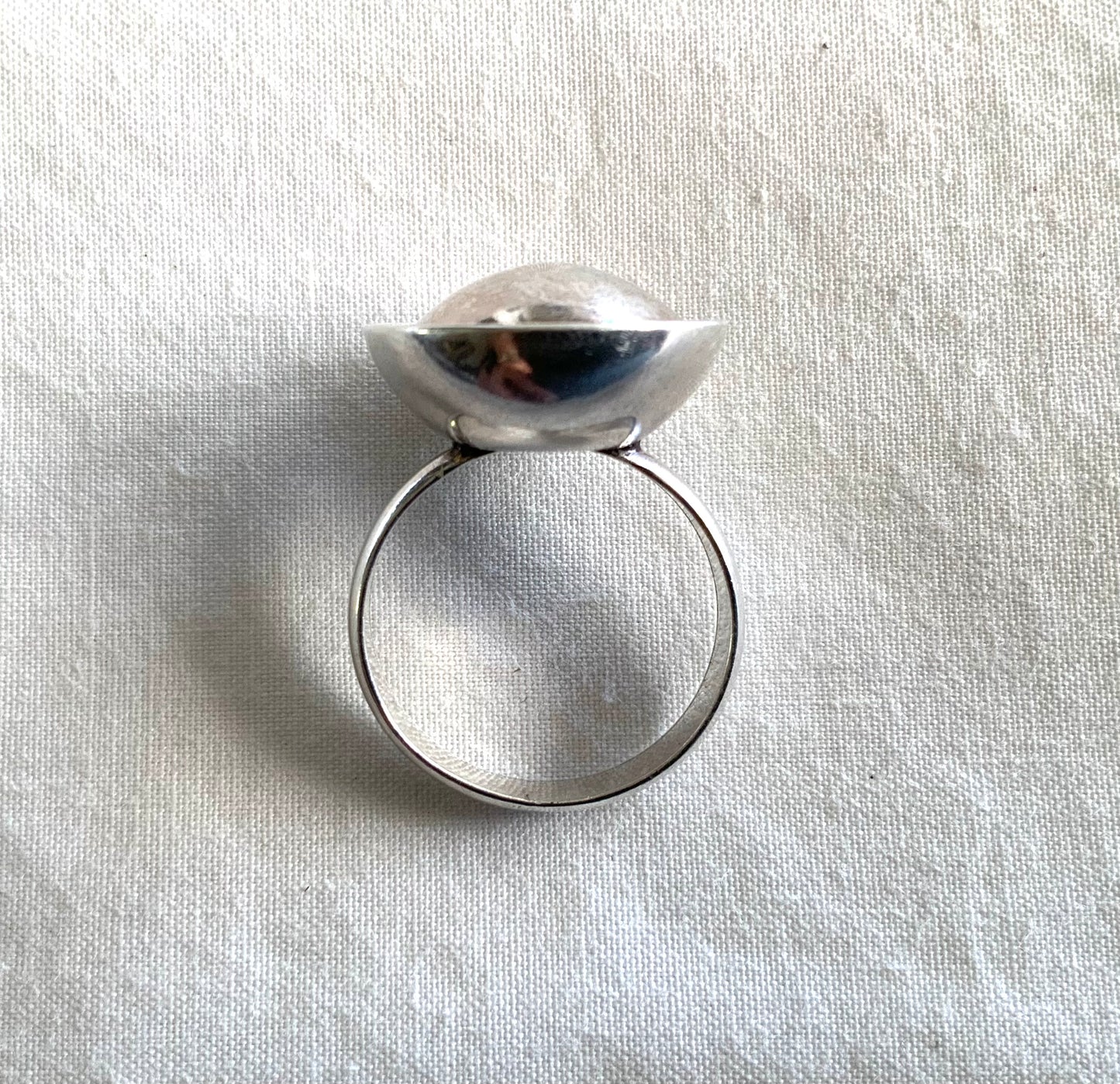 925 Sterling Silver Modernist Dome Ring POLAND