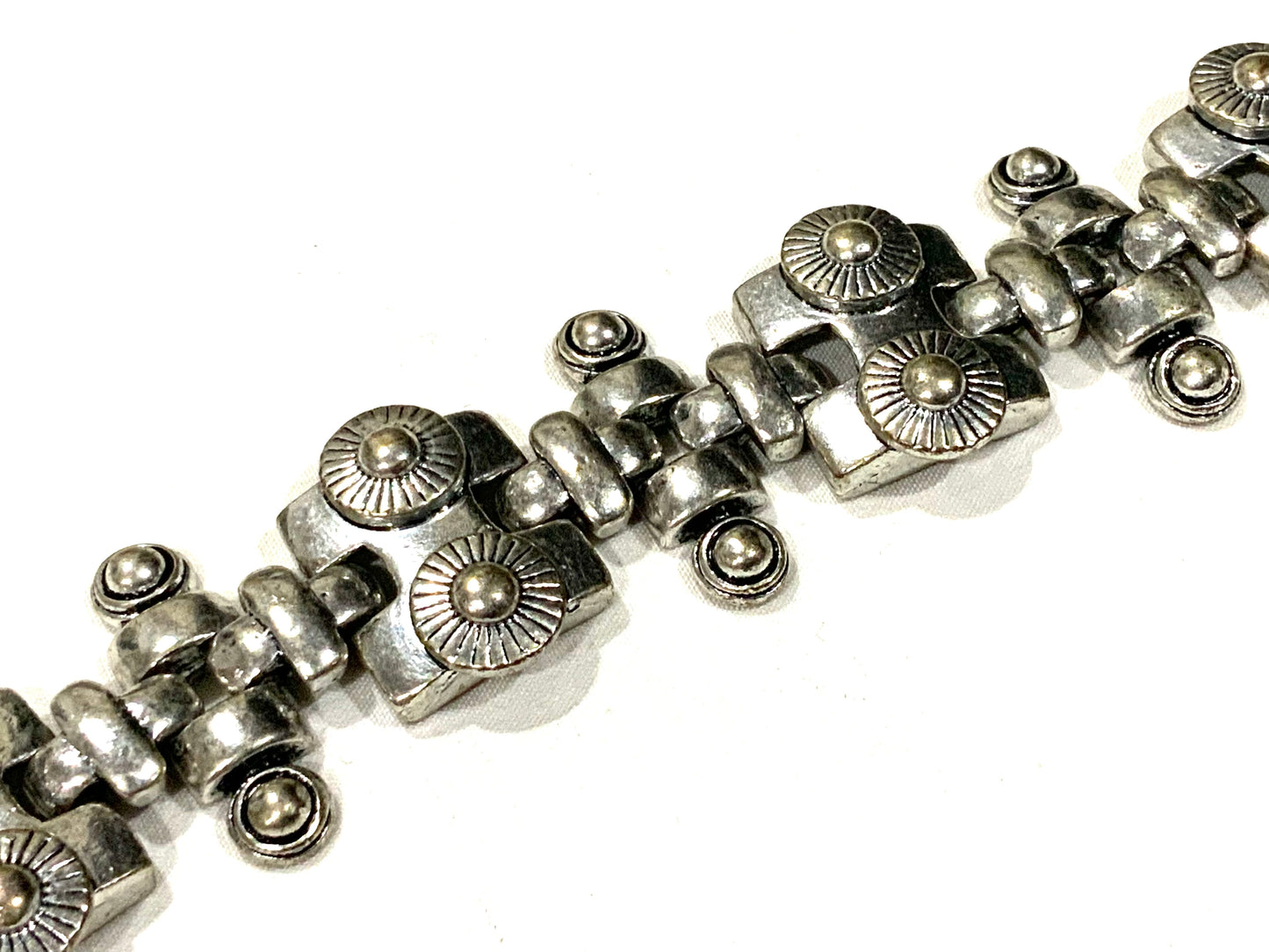 Modernist Heavy Silver Metal Bracelet 80gr 18cm