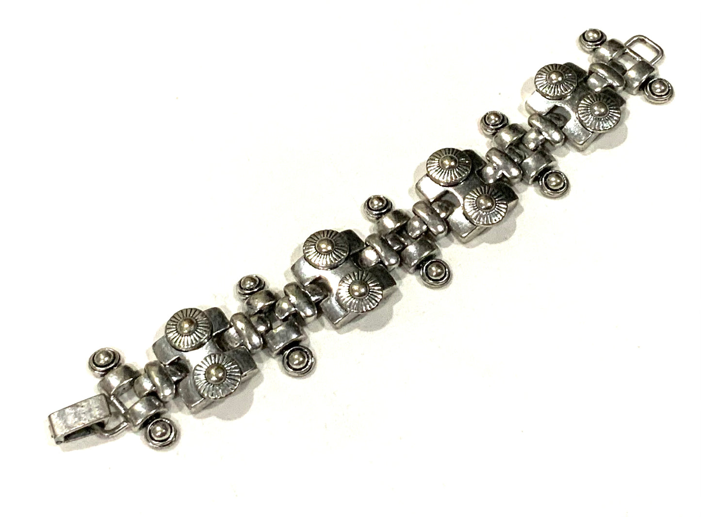 Modernist Heavy Silver Metal Bracelet 80gr 18cm