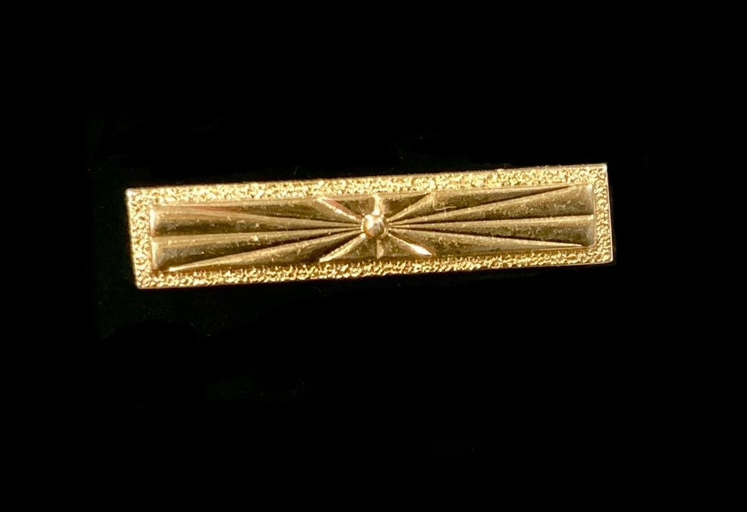 Hickok USA Gold Sunburst Tie Bar Clip Mid Century