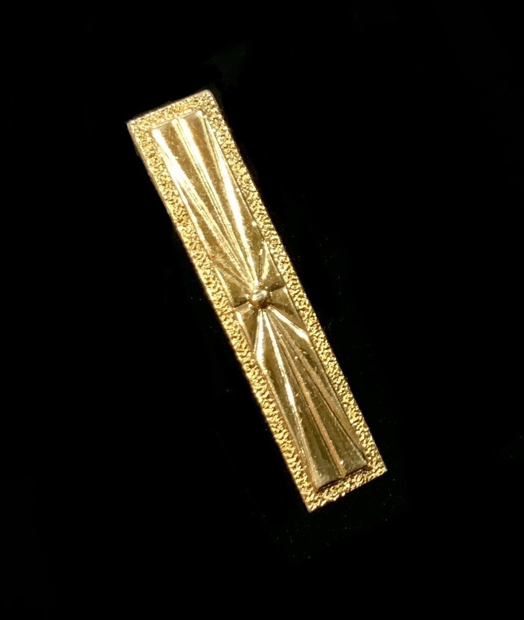 Hickok USA Gold Sunburst Tie Bar Clip Mid Century