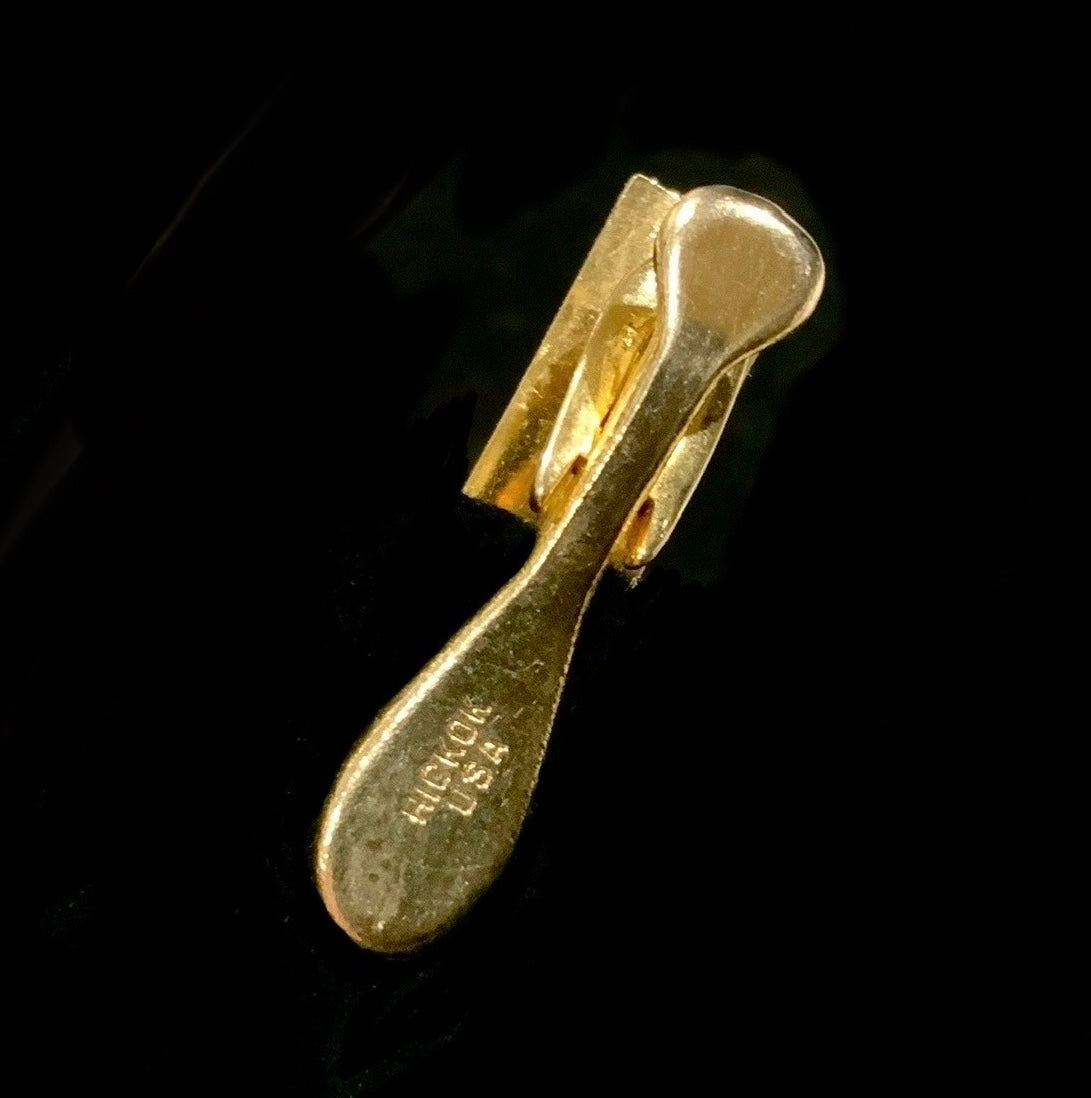Hickok USA Gold Sunburst Tie Bar Clip Mid Century