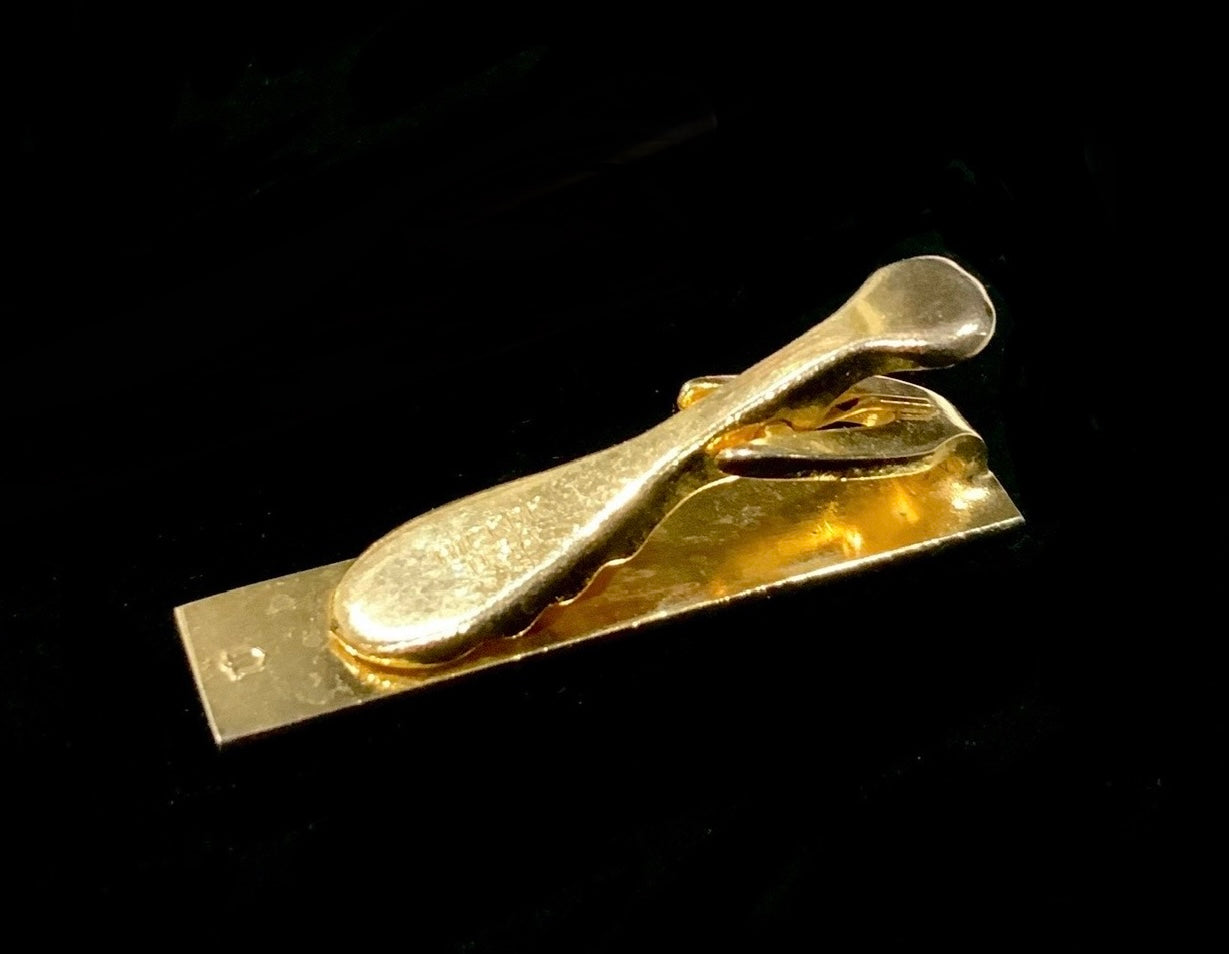 Hickok USA Gold Sunburst Tie Bar Clip Mid Century