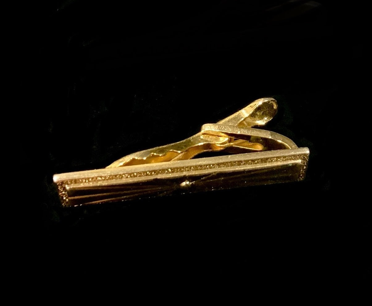 Hickok USA Gold Sunburst Tie Bar Clip Mid Century