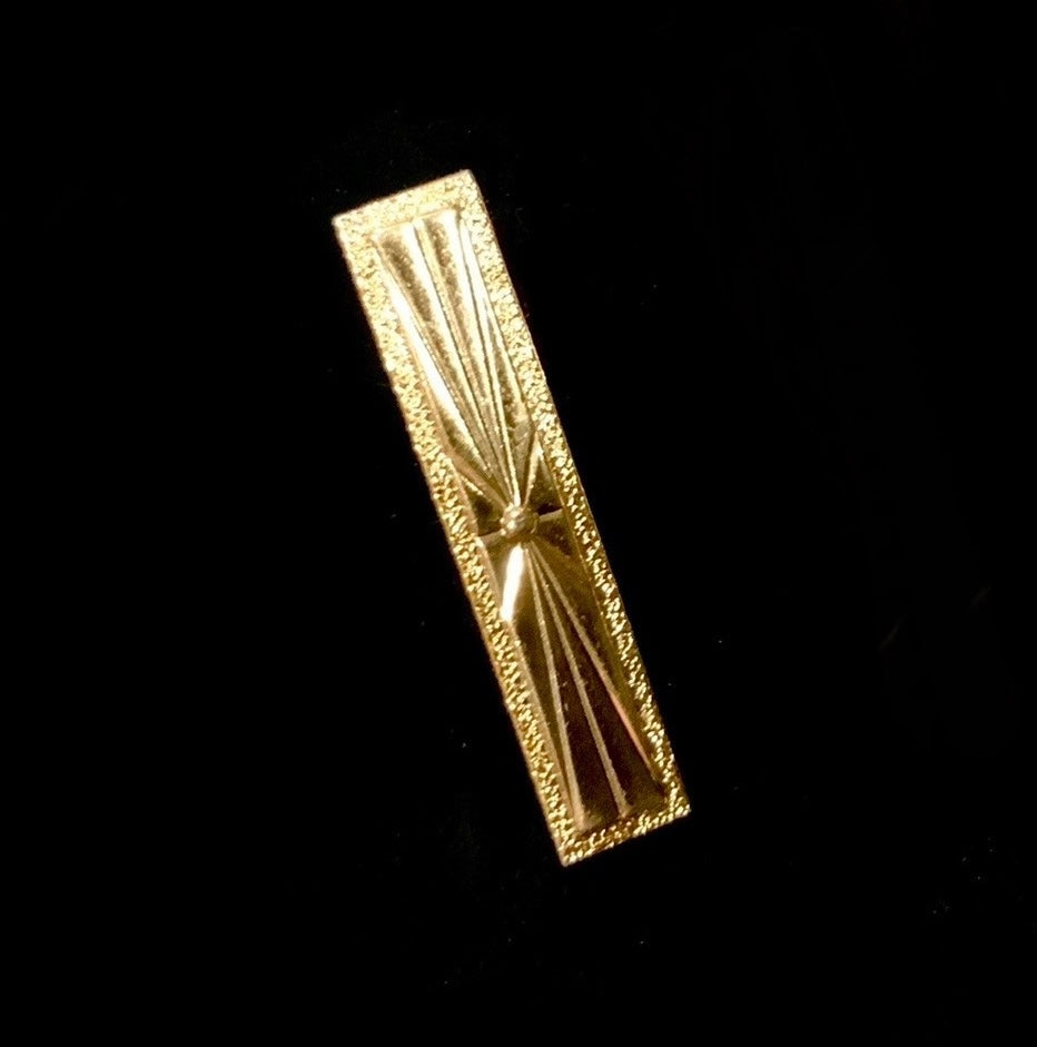 Hickok USA Gold Sunburst Tie Bar Clip Mid Century