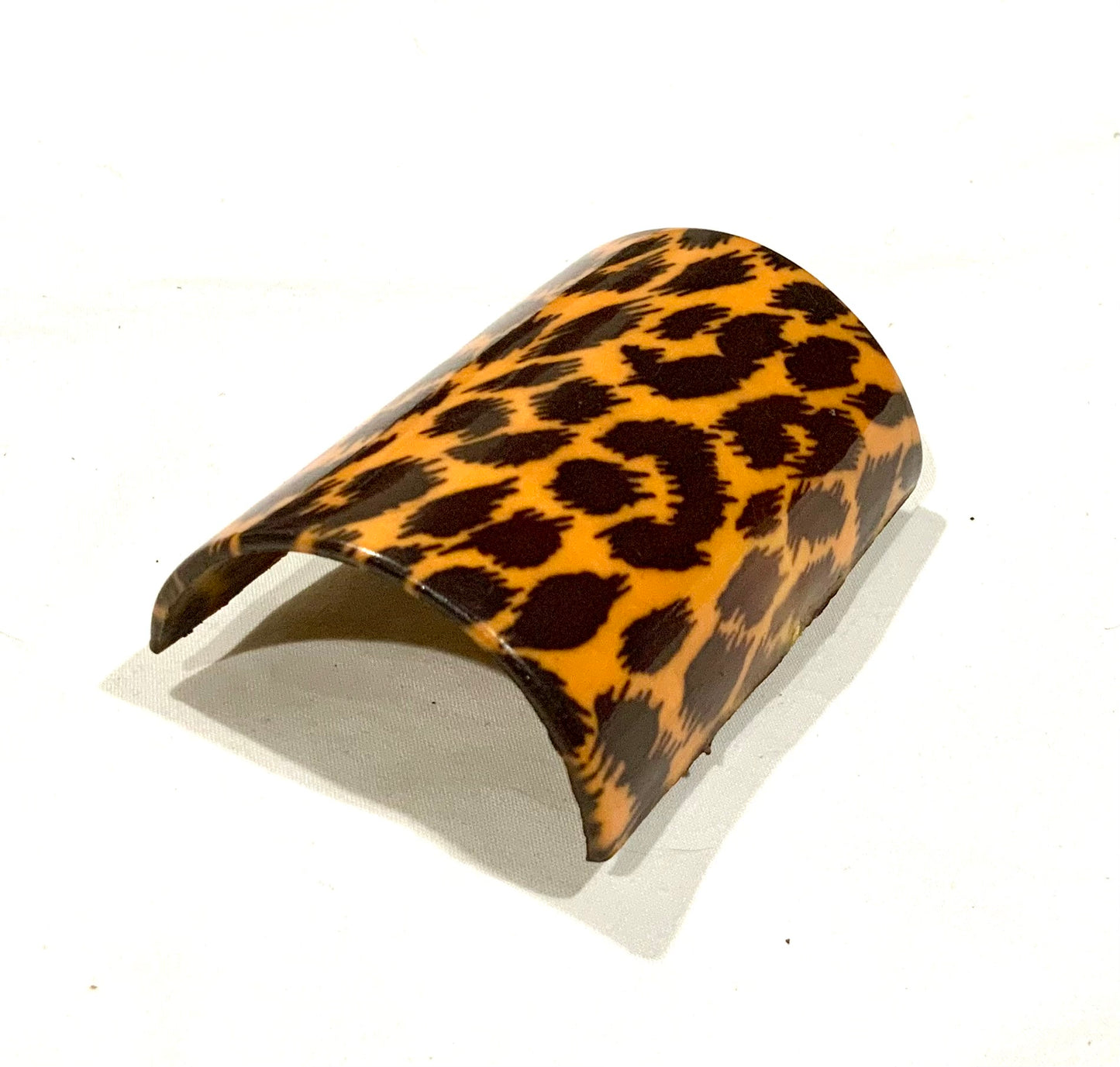 Vintage Animal Print Pony Hair Barette Clip
