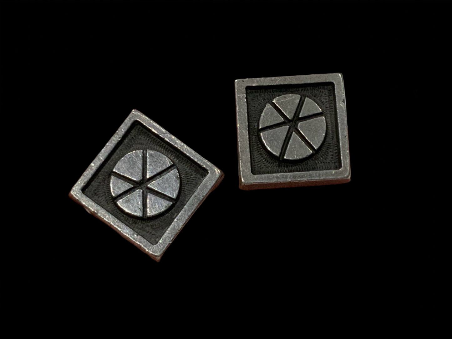 Rune Tennesmed Sweden Modernist Silver & Black Pewter Cufflinks