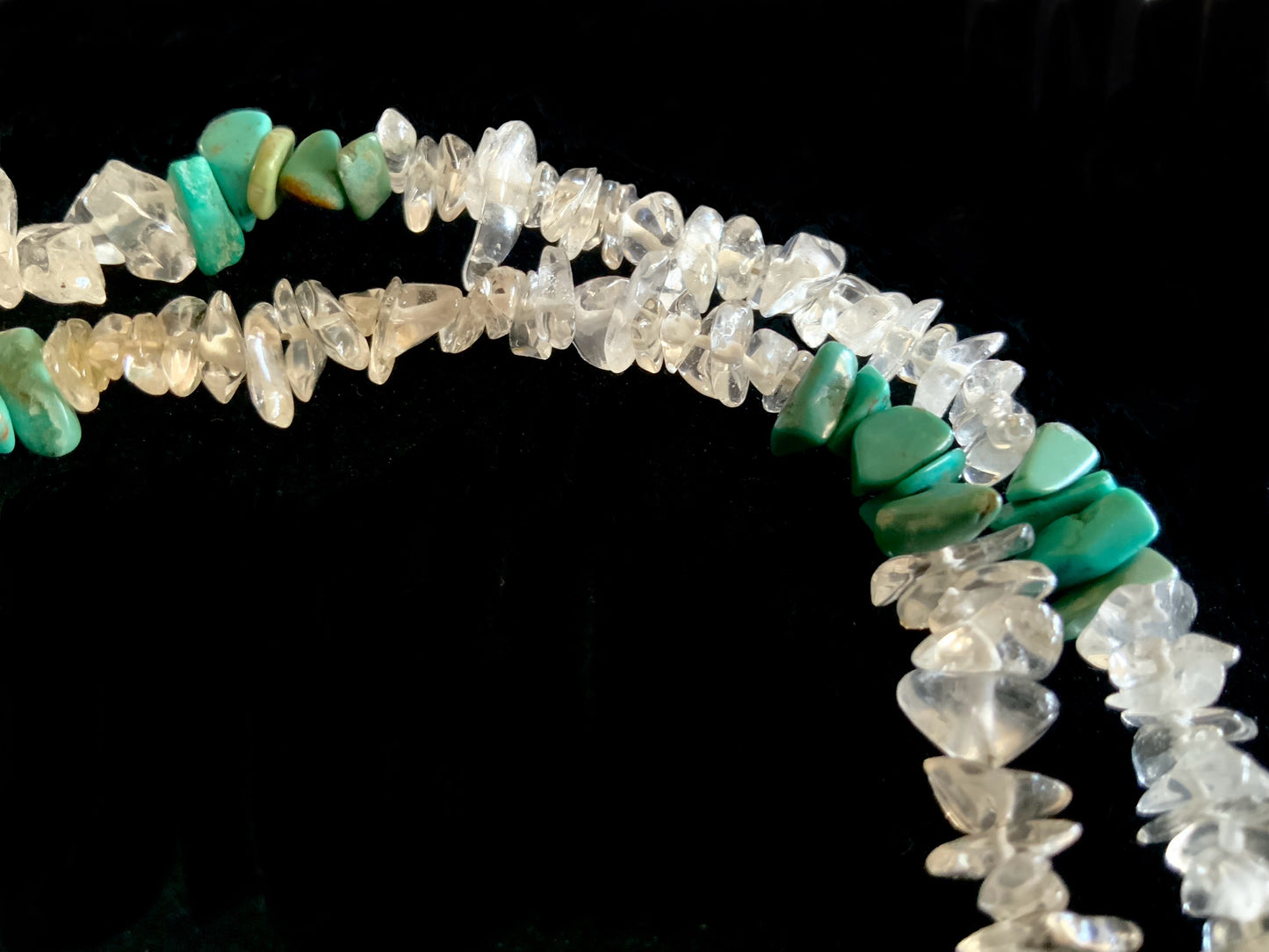 Rock Crystal & Turquoise Tumble Stone Bead Necklace