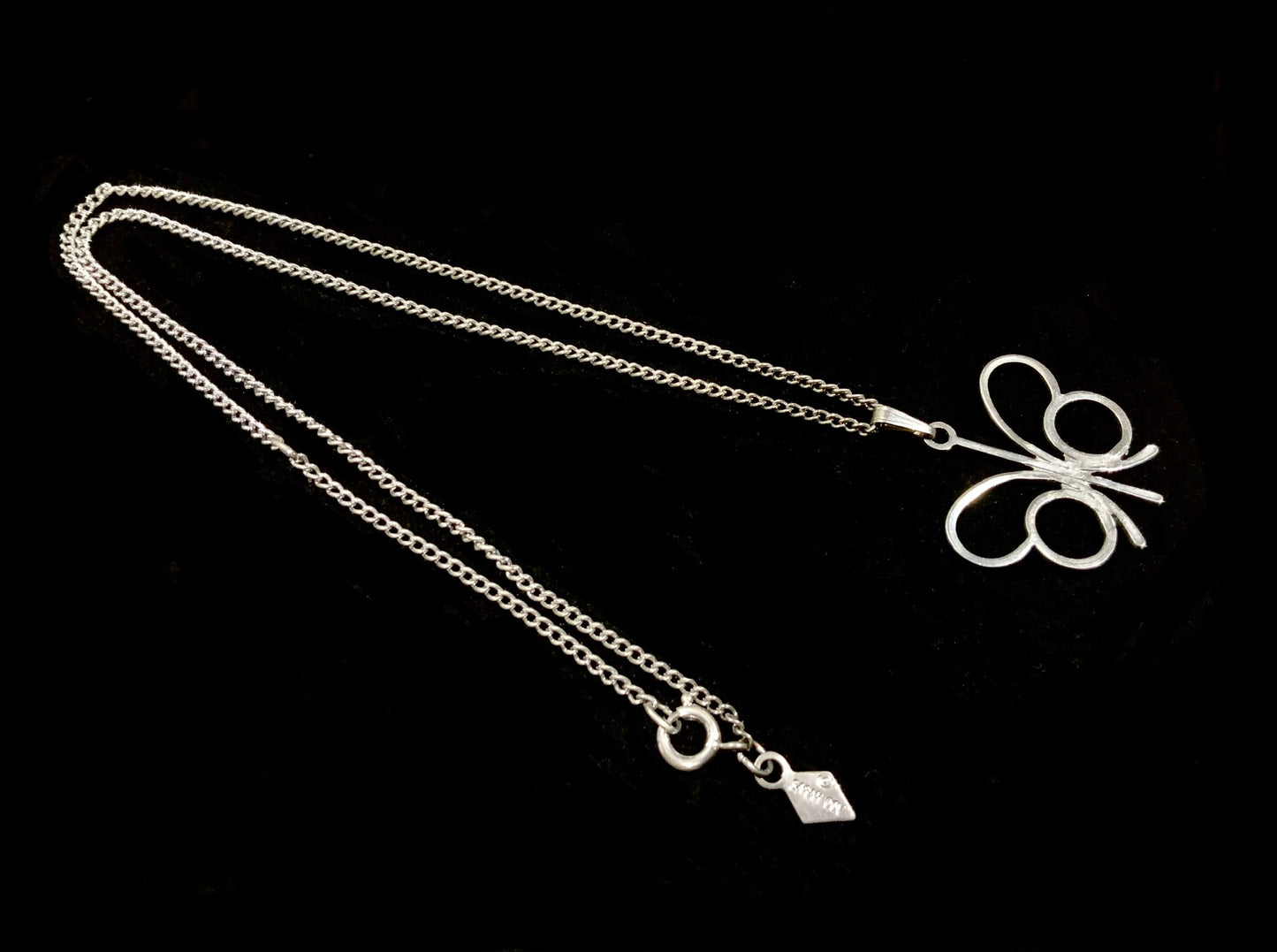 Sarah Coventry Modernist Silver Butterfly Necklace