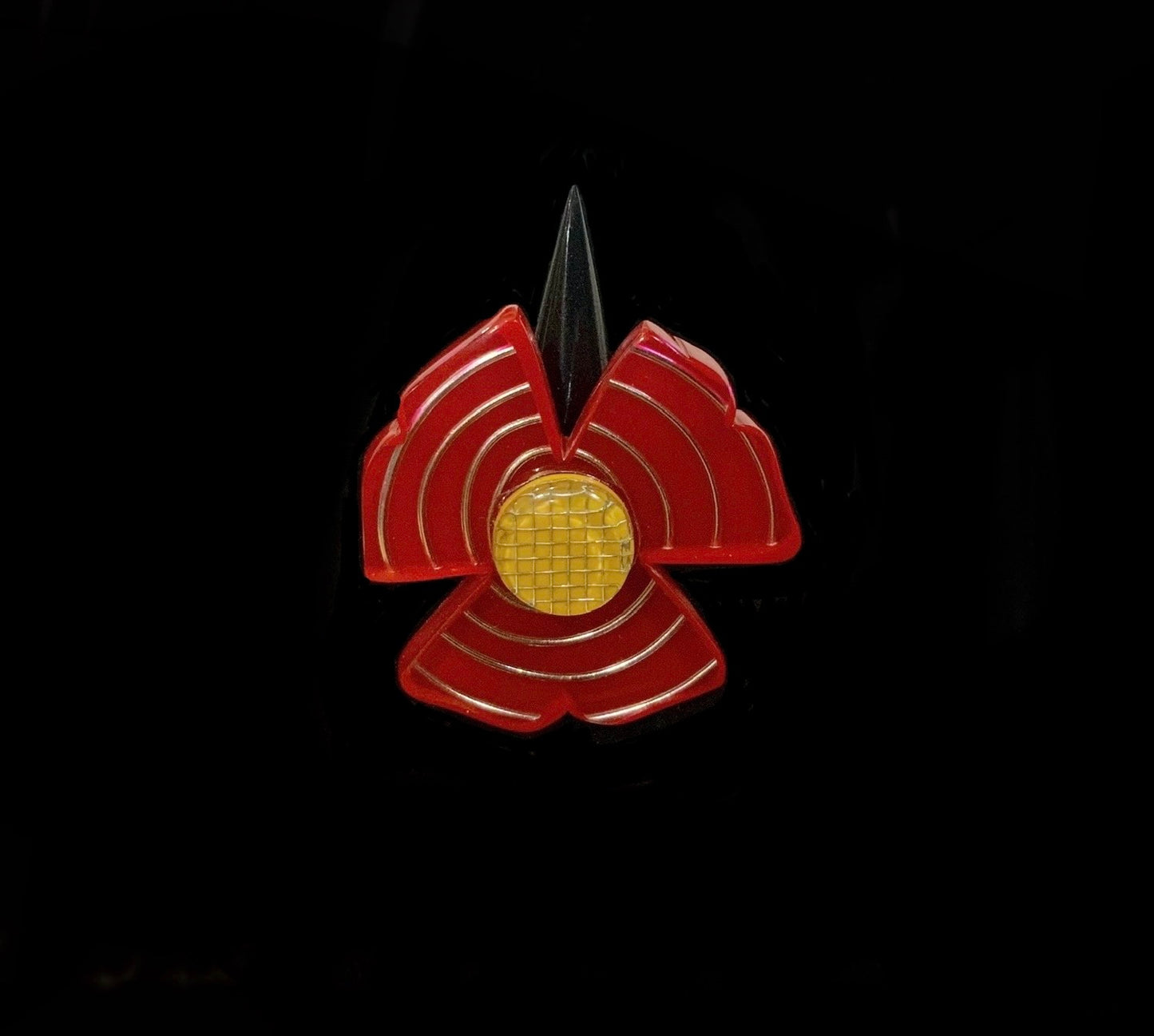 Big Red Resin Mod Flower Ring Adjustable