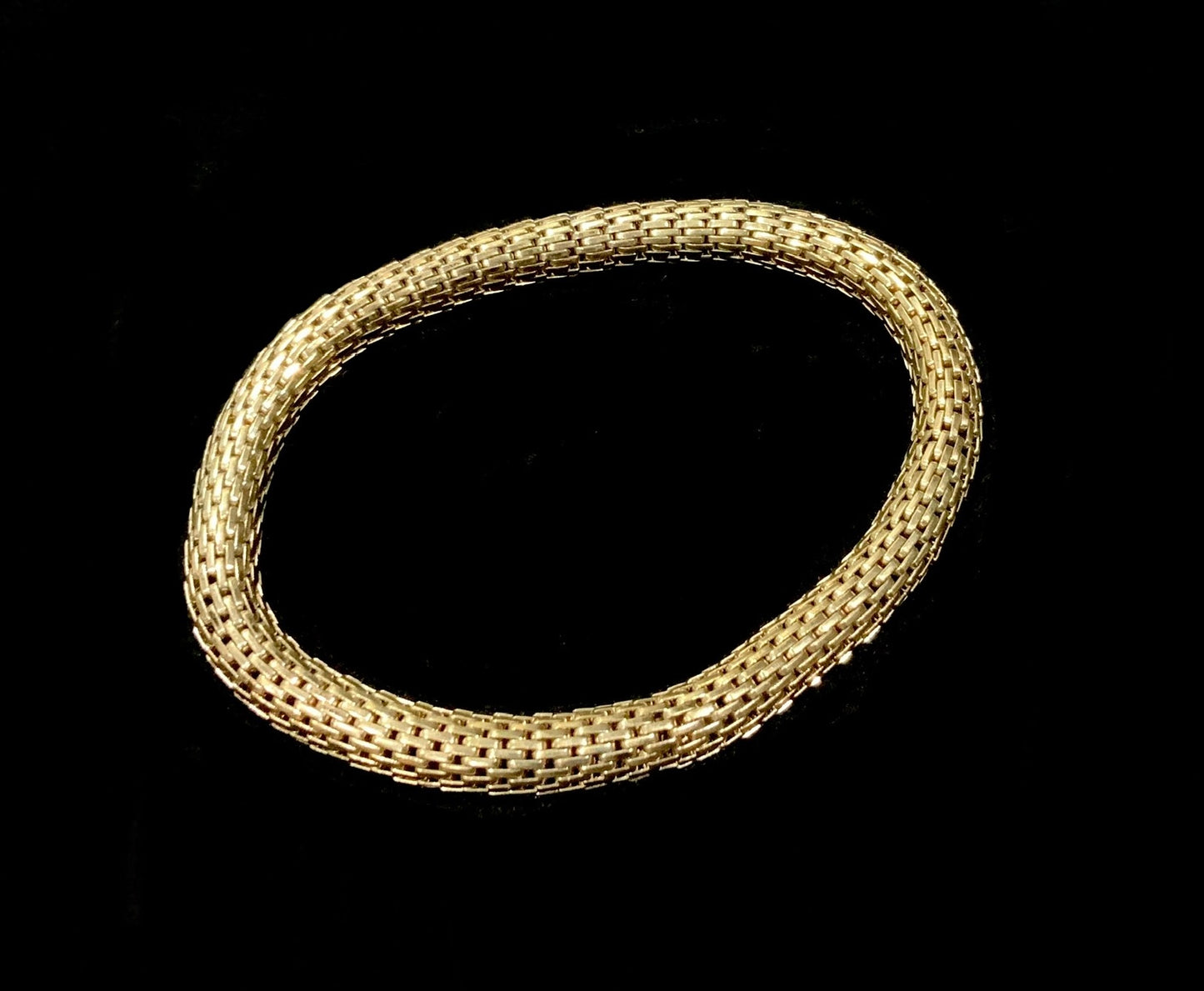 Matt Gold Brass Mesh Bracelet Expandable