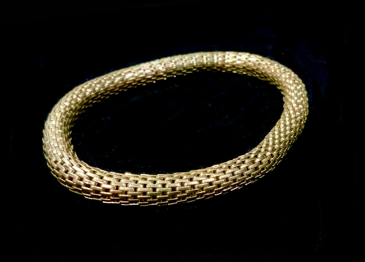 Matt Gold Brass Mesh Bracelet Expandable