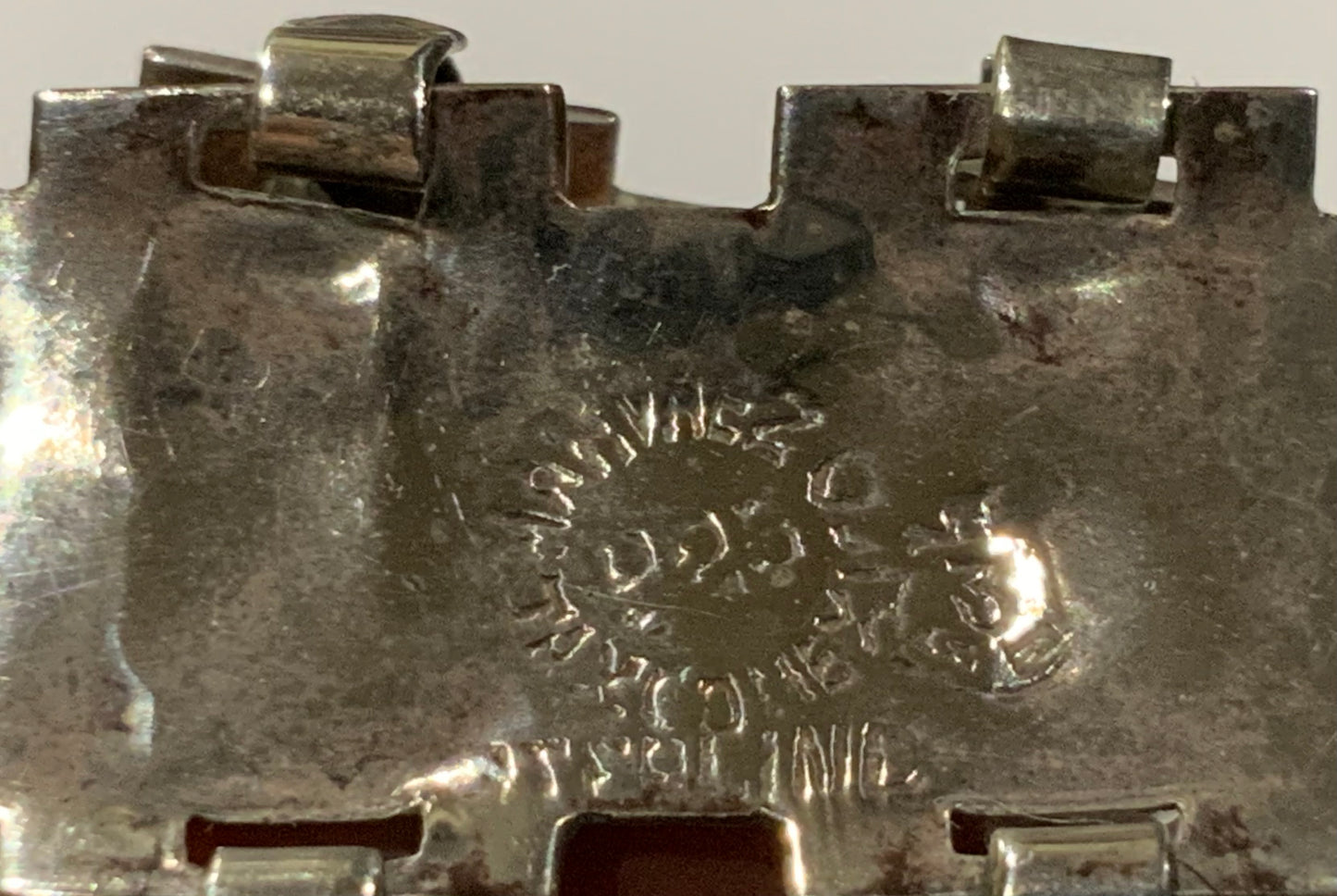 Vintage Taxco Mexico 925 Sterling Silver Paua Shell Bracelet Eagle 3