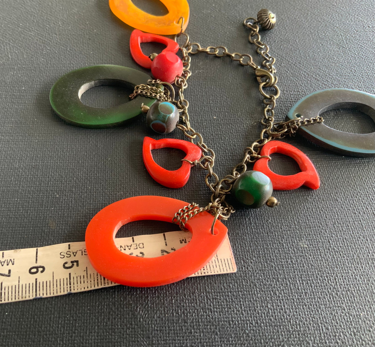 Multi Coloured Resin Dangle Charm Bracelet