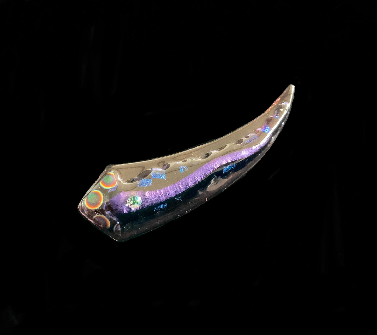 Art Glass Eel Brooch 7.5cm Vintage
