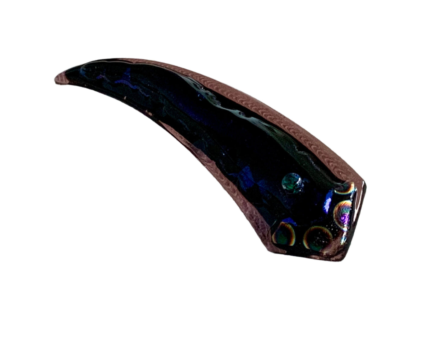 Art Glass Eel Brooch 7.5cm Vintage
