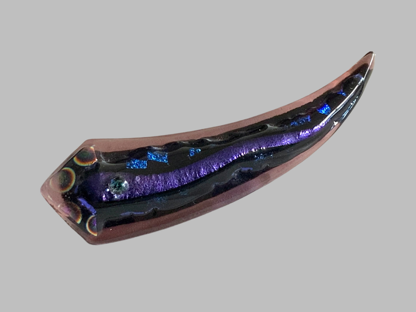 Art Glass Eel Brooch 7.5cm Vintage