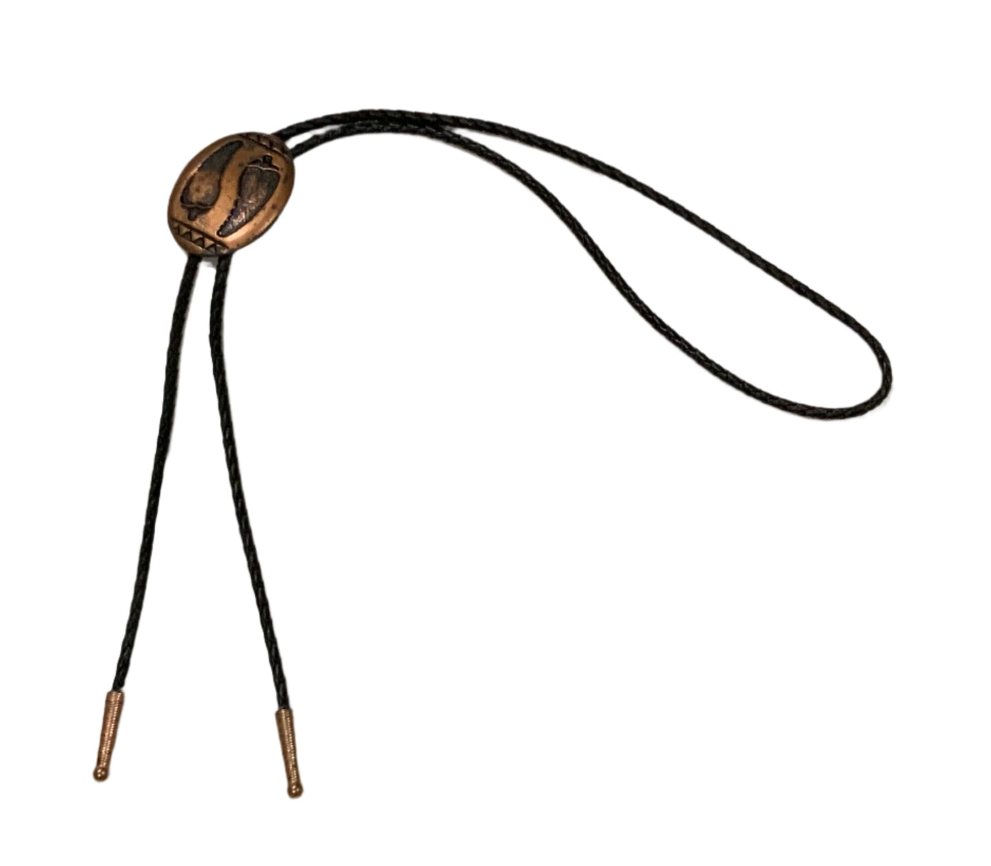 Copper & Black Braided Bolo Tie Southwestern Hot Chilli Peppers