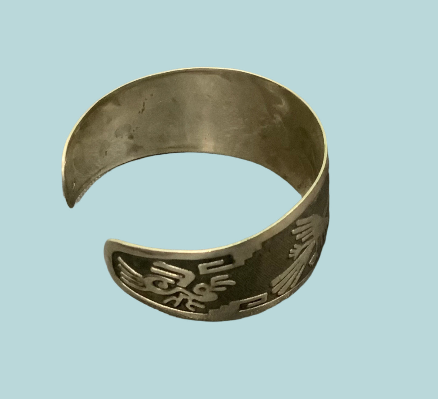 Peruvian Nazca Lines Sterling Silver Cuff Bracelet