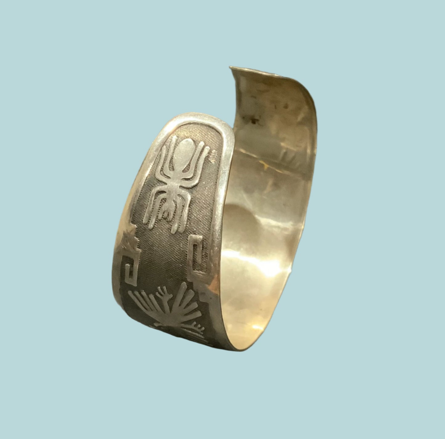 Peruvian Nazca Lines Sterling Silver Cuff Bracelet