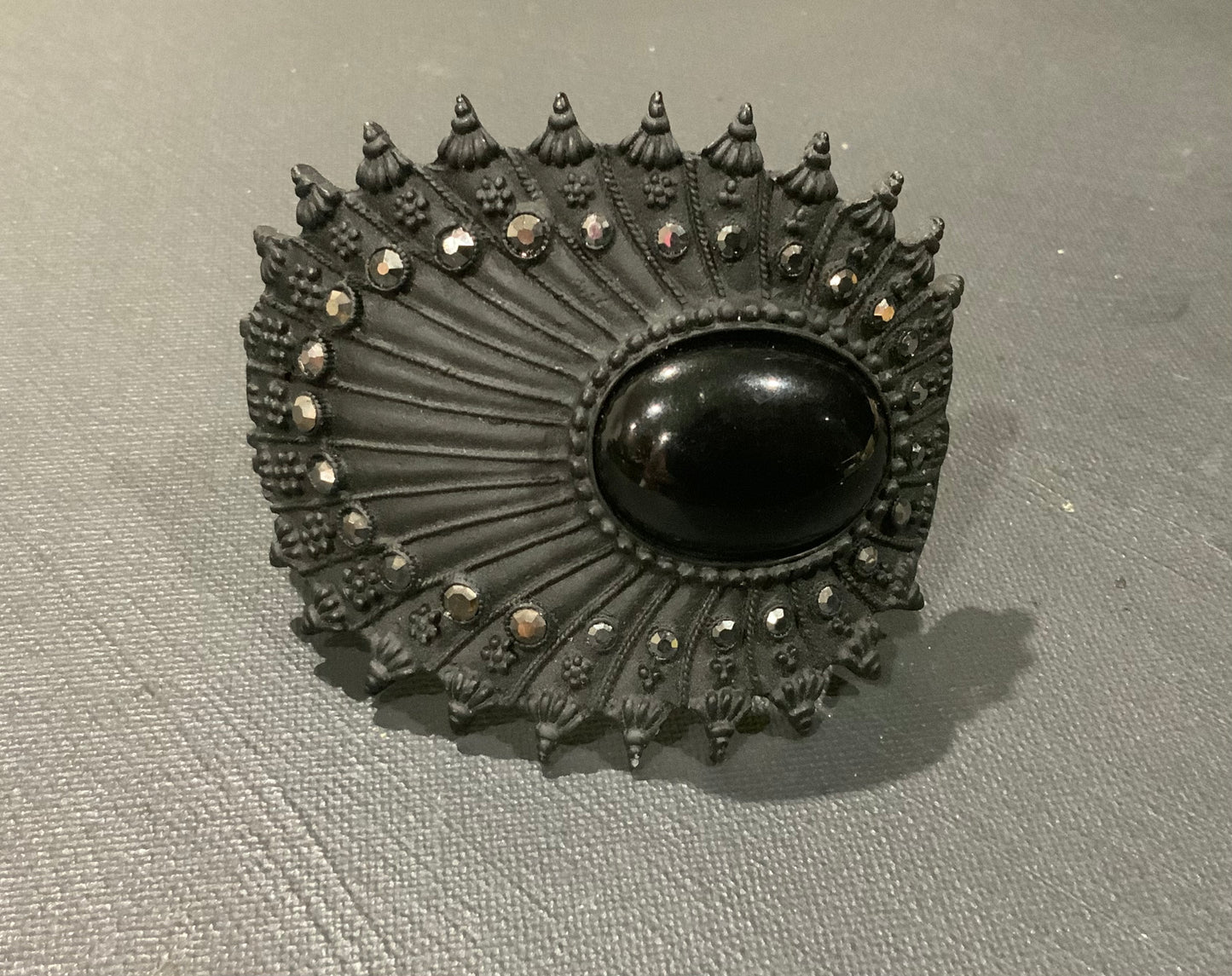 Black Cast Metal Clamper Bracelet