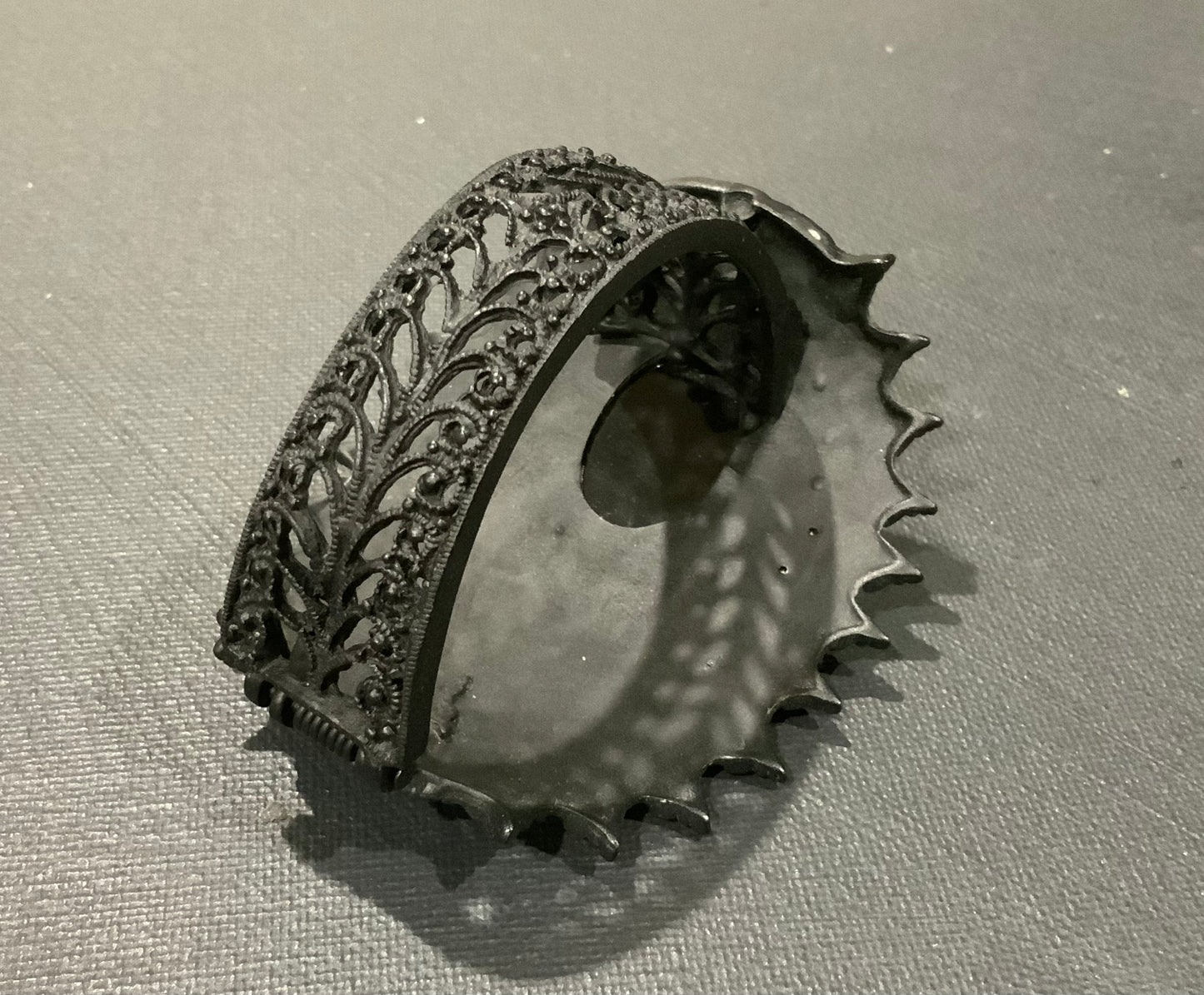 Black Cast Metal Clamper Bracelet