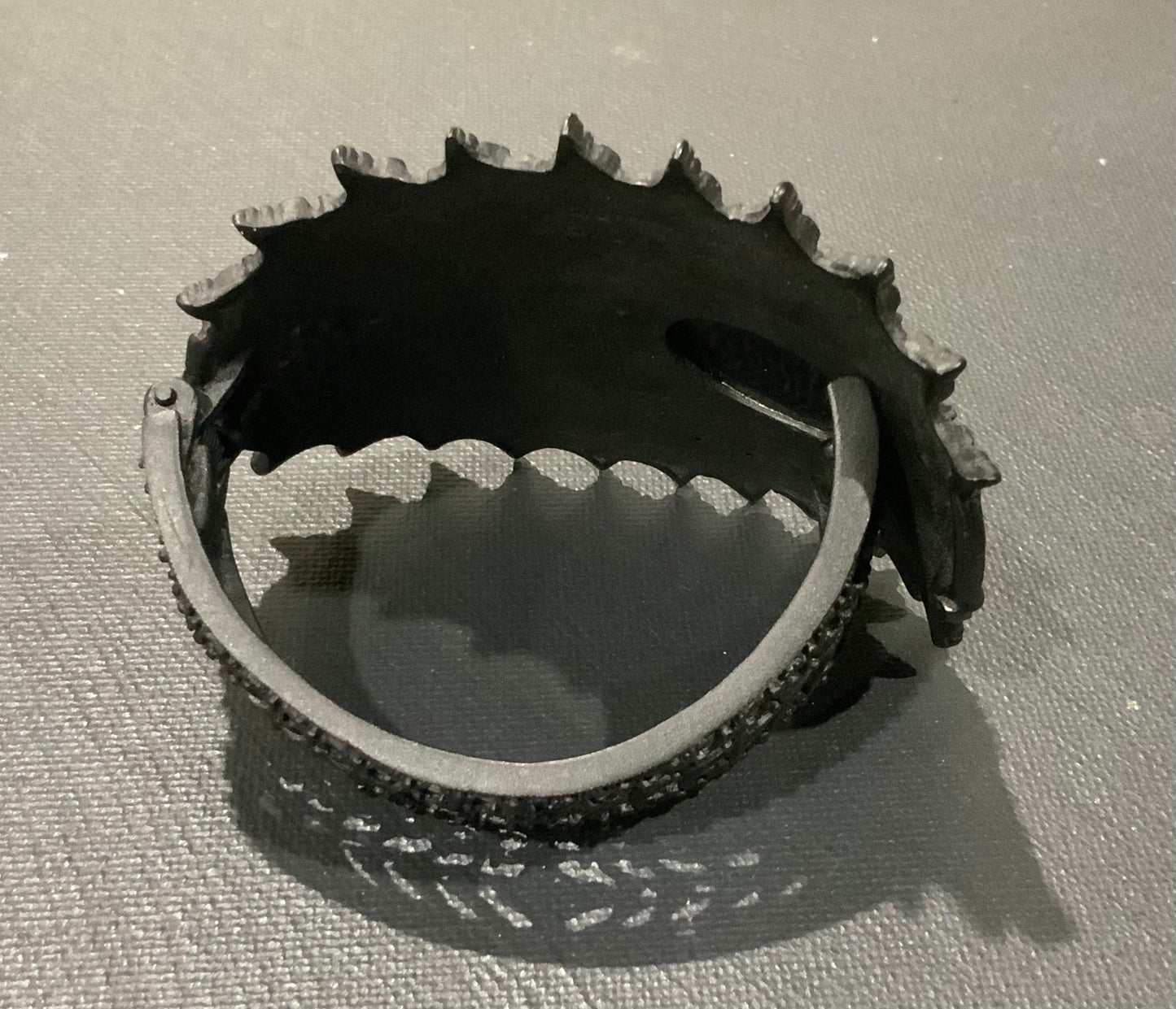 Black Cast Metal Clamper Bracelet